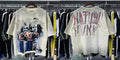 Vintage Roll The Dice Western Cropped T‑Shirt Rhinestone Highway Road Trip Raw Hem Oversized Streetwear Tee