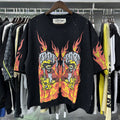 Vintage Roll The Dice Western Cropped T‑Shirt Rhinestone Highway Road Trip Raw Hem Oversized Streetwear Tee
