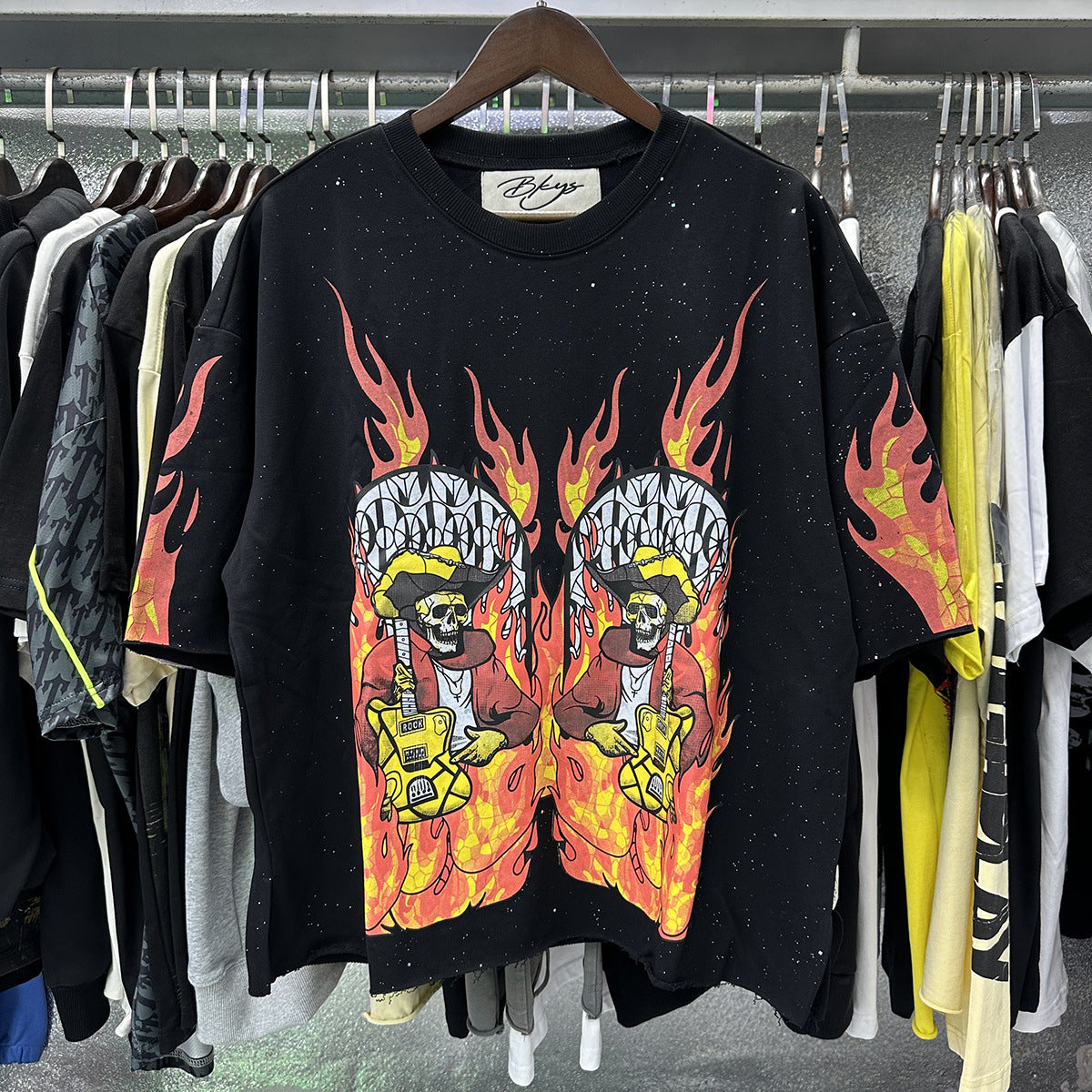 Vintage Roll The Dice Western Cropped T‑Shirt Rhinestone Highway Road Trip Raw Hem Oversized Streetwear Tee