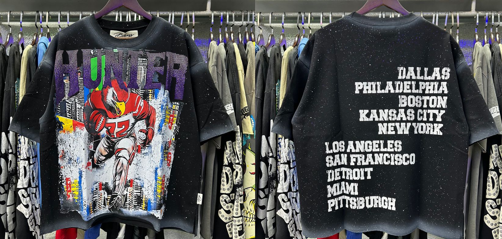 Vintage Roll The Dice Western Cropped T‑Shirt Rhinestone Highway Road Trip Raw Hem Oversized Streetwear Tee