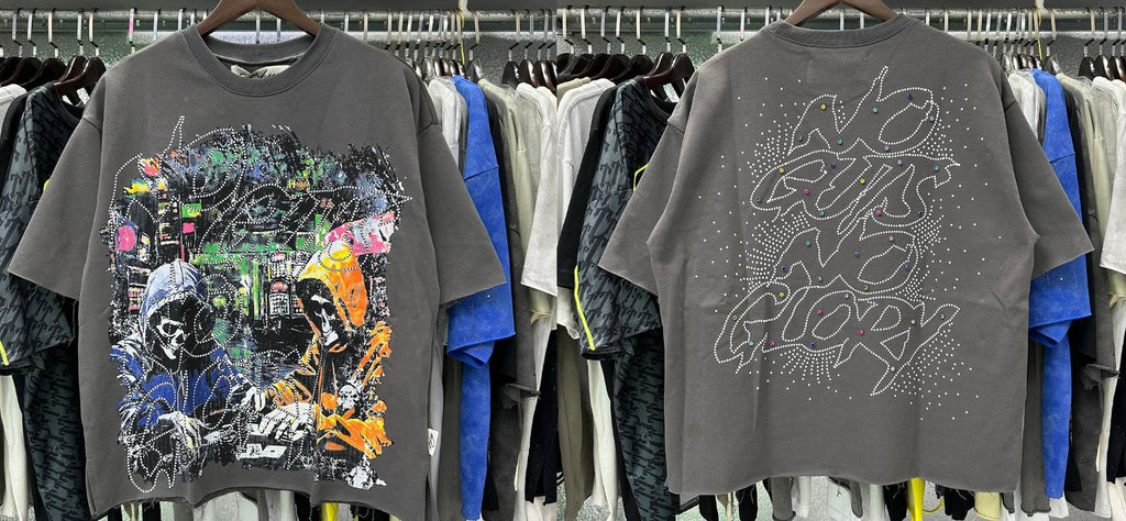 Vintage Roll The Dice Western Cropped T‑Shirt Rhinestone Highway Road Trip Raw Hem Oversized Streetwear Tee