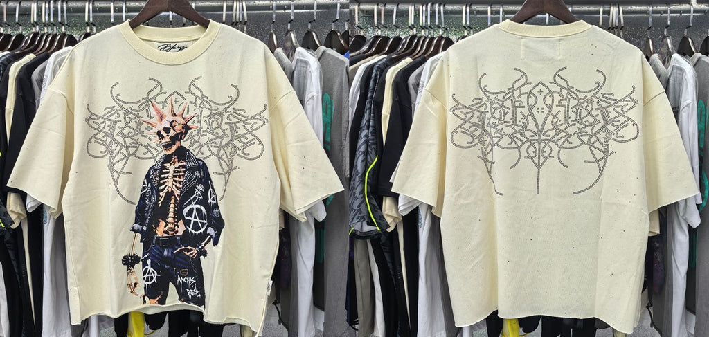 Vintage Roll The Dice Western Cropped T‑Shirt Rhinestone Highway Road Trip Raw Hem Oversized Streetwear Tee
