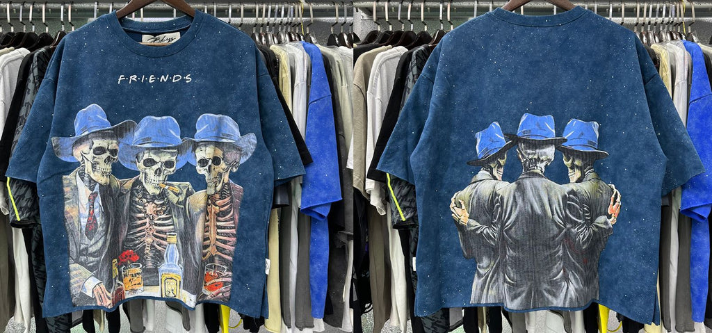 Vintage Roll The Dice Western Cropped T‑Shirt Rhinestone Highway Road Trip Raw Hem Oversized Streetwear Tee