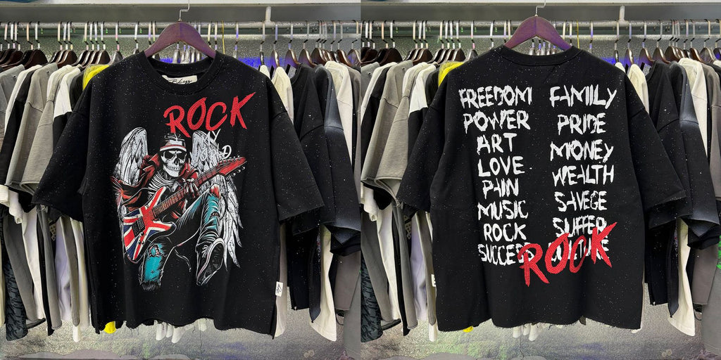 Vintage Roll The Dice Western Cropped T‑Shirt Rhinestone Highway Road Trip Raw Hem Oversized Streetwear Tee