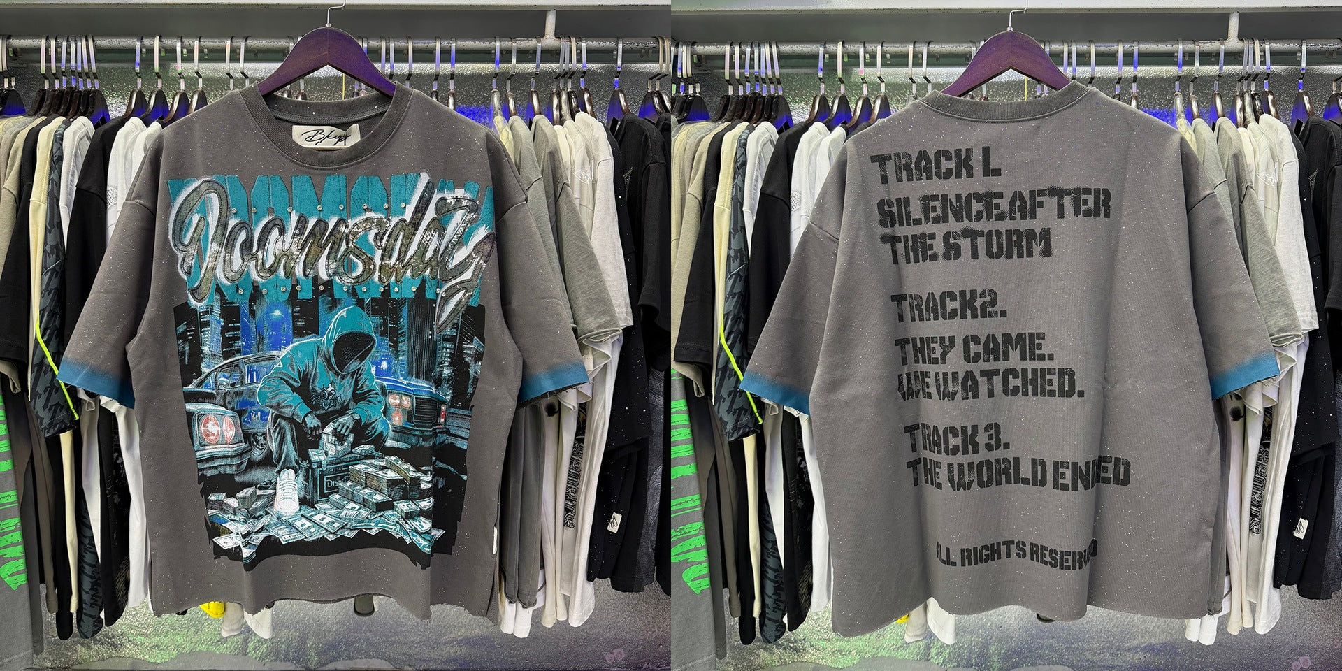 Vintage Roll The Dice Western Cropped T‑Shirt Rhinestone Highway Road Trip Raw Hem Oversized Streetwear Tee