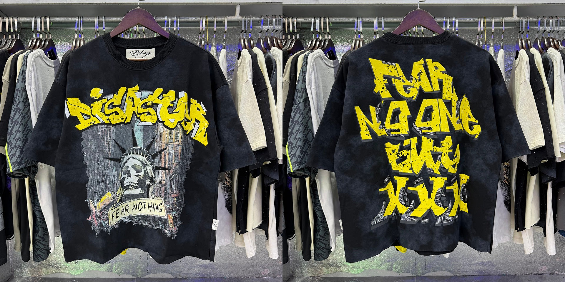 Vintage Roll The Dice Western Cropped T‑Shirt Rhinestone Highway Road Trip Raw Hem Oversized Streetwear Tee