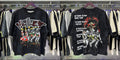 Vintage Roll The Dice Western Cropped T‑Shirt Rhinestone Highway Road Trip Raw Hem Oversized Streetwear Tee