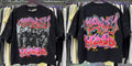 Vintage Roll The Dice Western Cropped T‑Shirt Rhinestone Highway Road Trip Raw Hem Oversized Streetwear Tee